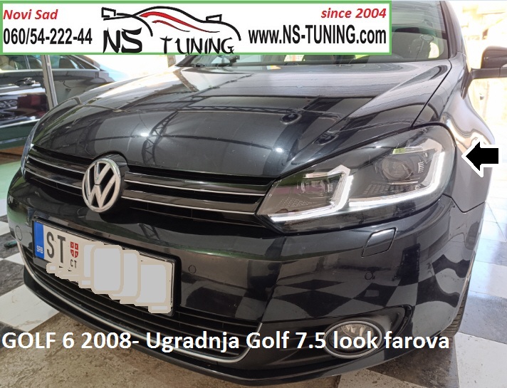 golf 6 farovi kao golf 7 ugradnja xenon led  far novi sad ns tuning